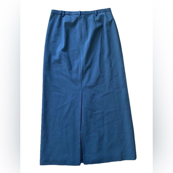 Vintage Y2K Gap Blue Wool Blend Maxi Skirt 8 Stretch 90s Dark Academia - Picture 6 of 6